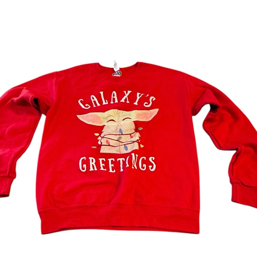 Star Wars Christmas‎ Holiday Top Merry Force Be with You Long Sleeve Red Size S